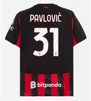AC Milan Strahinja Pavlovic #31 Hjemmebanetrøje 2025-26 Kortærmet